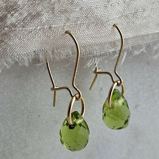 00 Green Dangle Earrings  | 14k Gold-filled Green drop Dangle Earrings