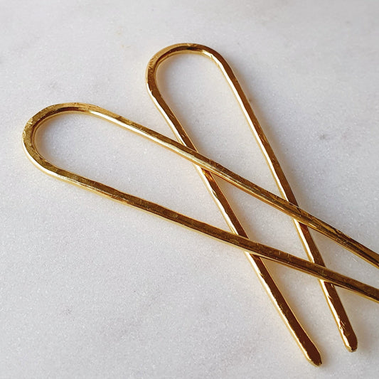 Pincho No.00 | Small Twins  | Hair pin | Solid Brass or Copper