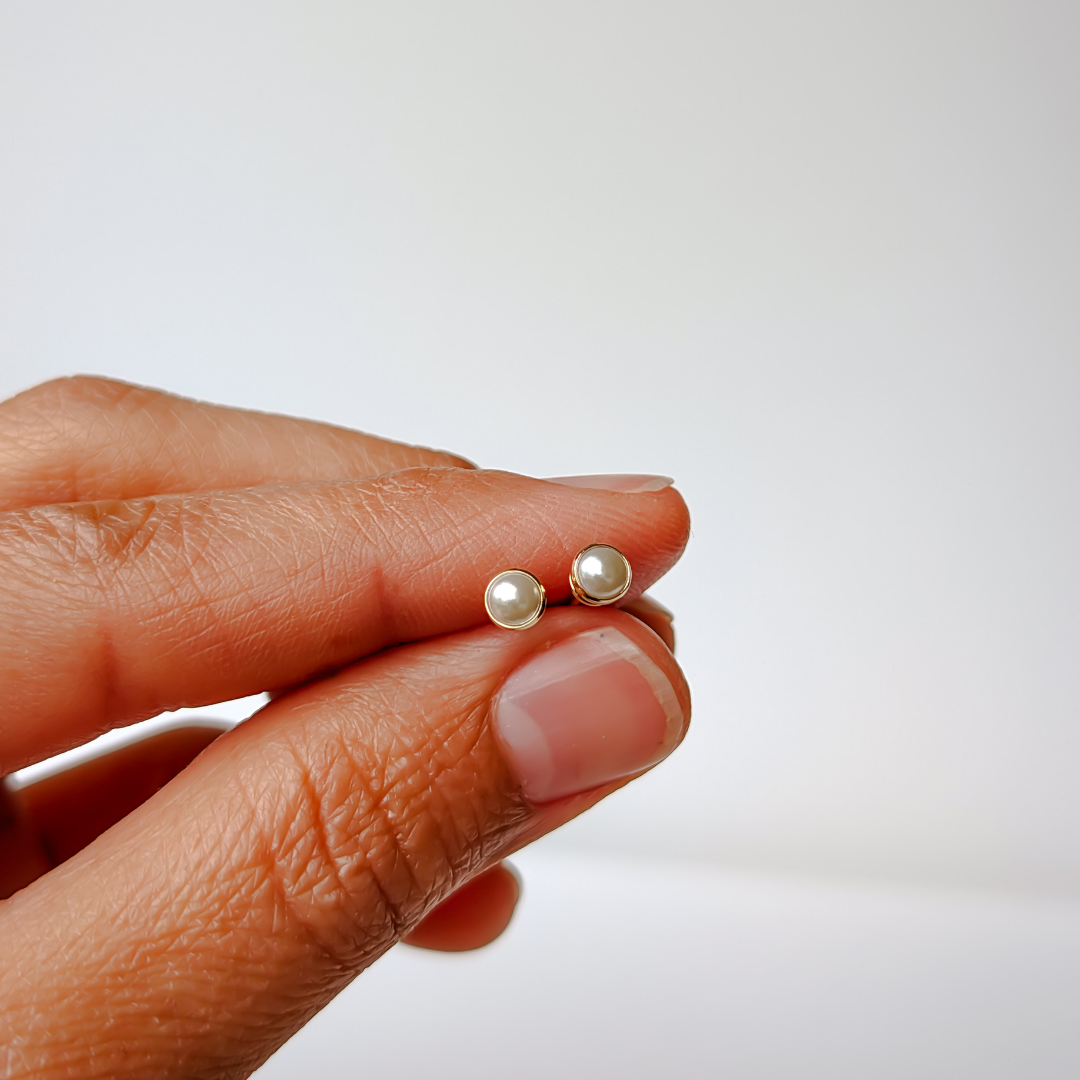 18k Gold-filled Mini Stud | Pearl