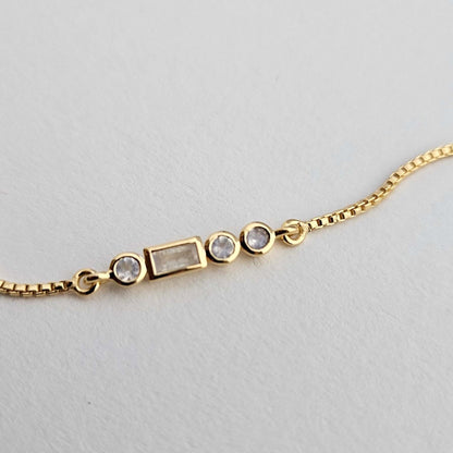 Initial A to Z Morse Code Bracelet 18K Vermeil