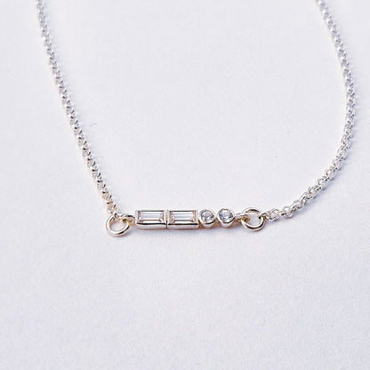 Letter "Z" Morse Code Necklace  Sterling silver Zircon