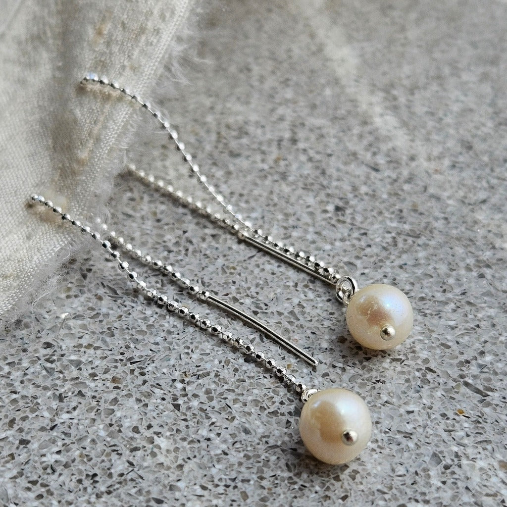 Whispers Earrings  | Sterling Silver and Pearl Earrings