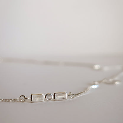 Initial A to Z Morse Code Necklace Sterling Silver