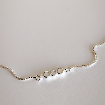 Initial A to Z Morse Code Necklace Sterling Silver