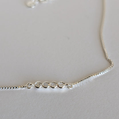 Initial A to Z Morse Code Necklace Sterling Silver