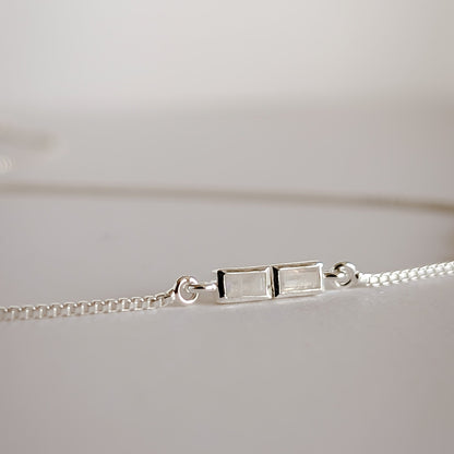 Initial A to Z Morse Code Necklace Sterling Silver